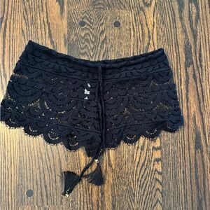 Pilyq Black Crochet Lace Shorts
